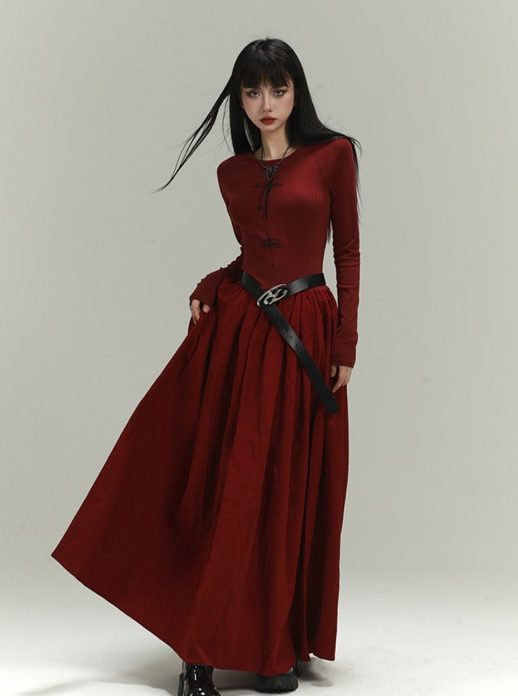 Vestido maxi victoriano oscuro