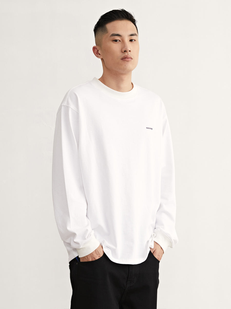 Minimalist Basic Small Logo Long Sleeved Tee - chiclara