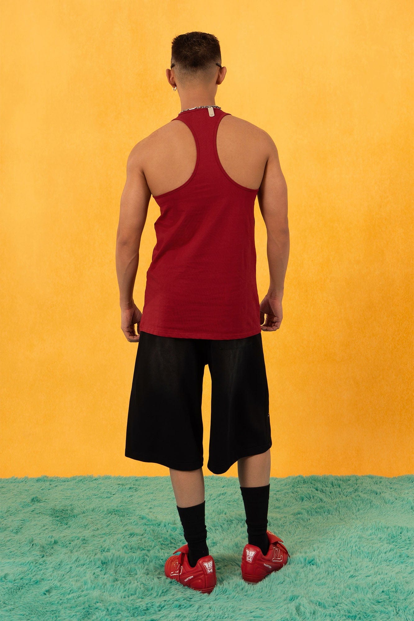 Black Sweat Shorts with Mini Sticker Print Graphics