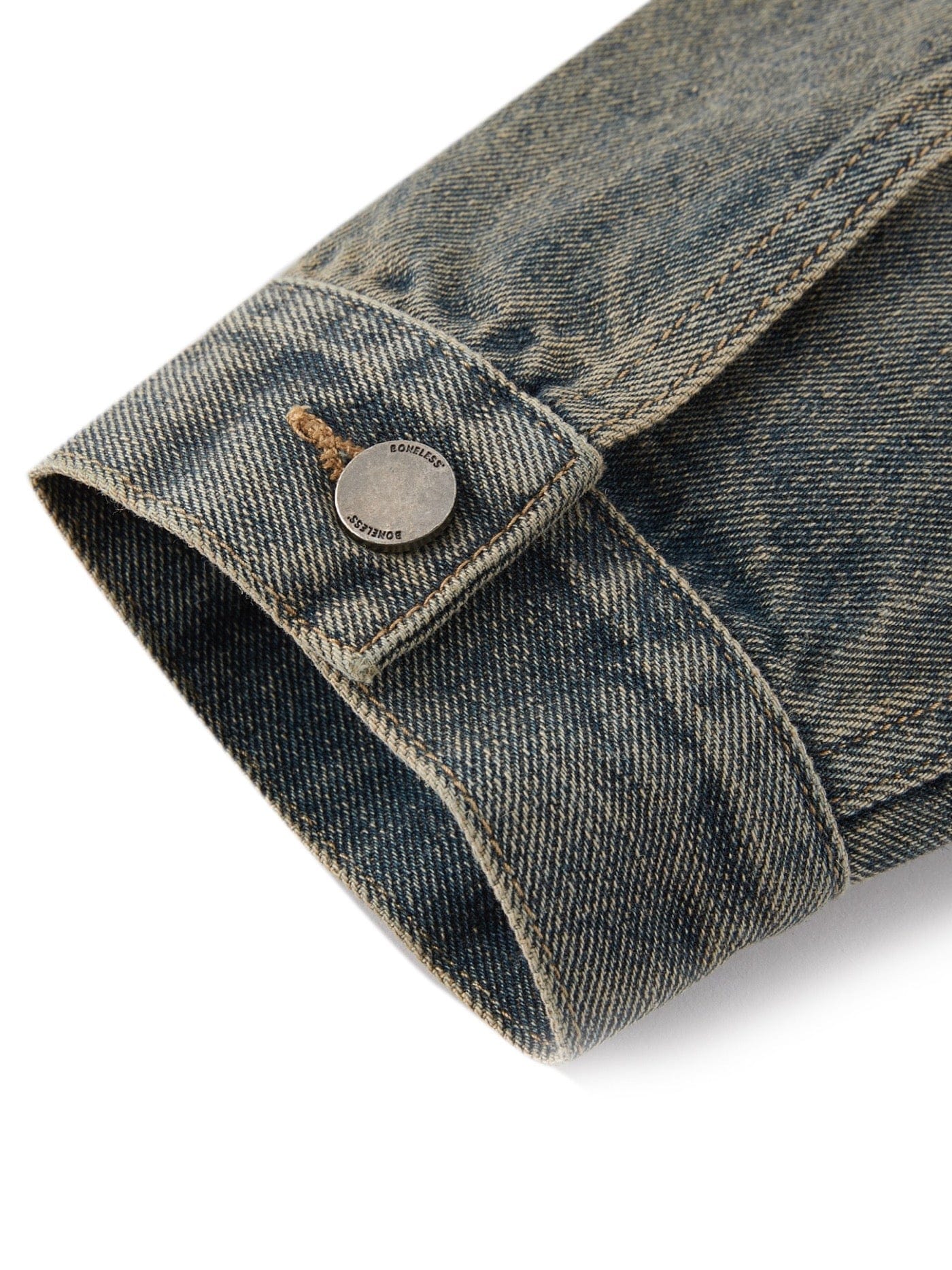 Chaqueta con cremallera de mezclilla lavada