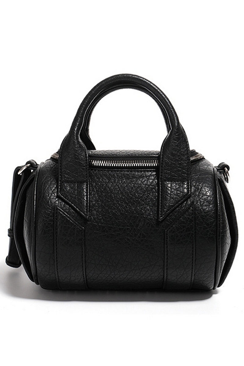 Black Mini Barrel Crossbody Bag