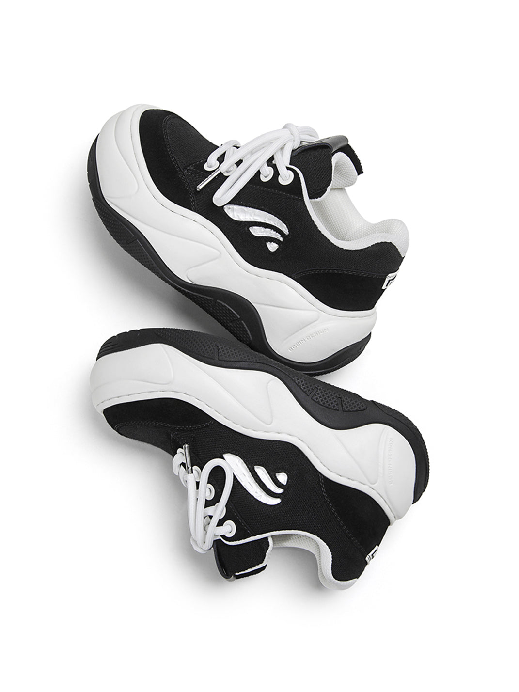 Black WiFi 2.0 Wave Canvas Platform Sneakers