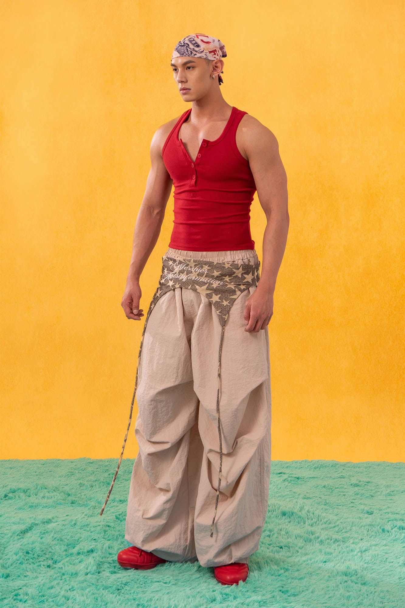 Star Overlay Layered Cargo Pants