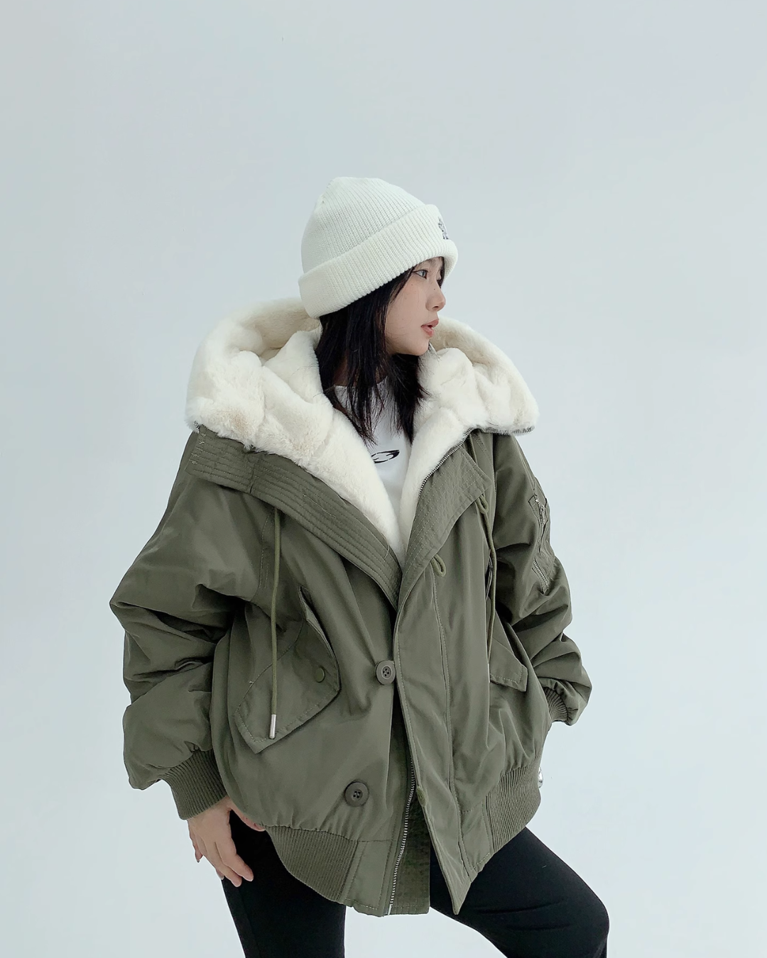 Frost Sherpa-Collar Bomber Jacket