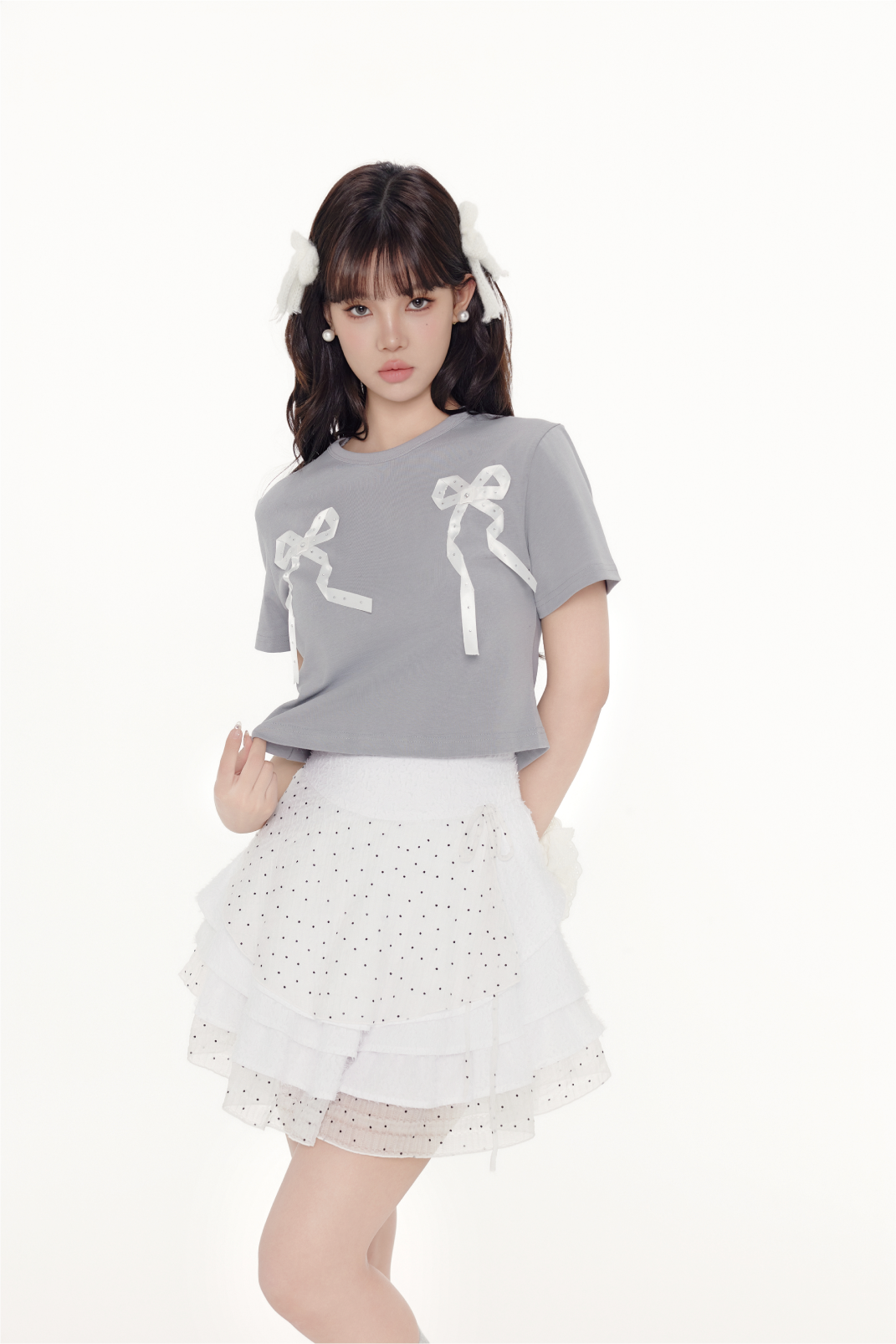 Bow Print Crop Top
