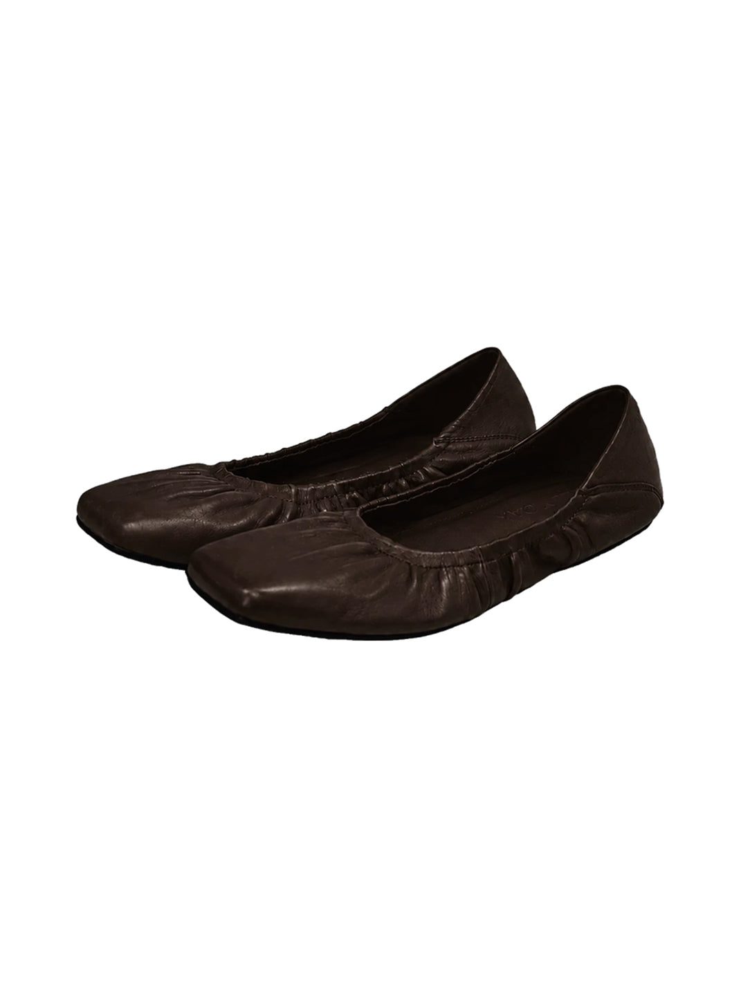 Gathered Lambskin Square-Toe Slip-On Flats - view 7