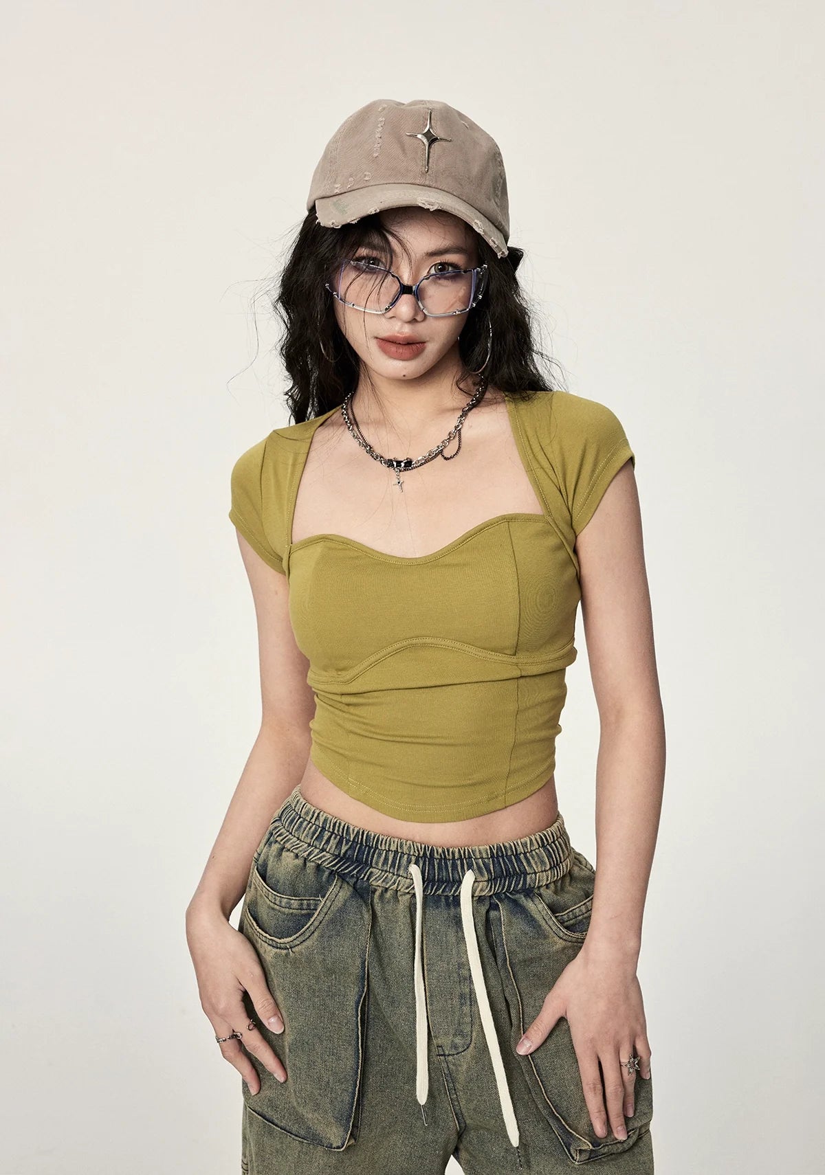 Twisted Open Back Crop Top