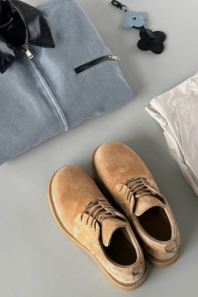 Suede Crepe Sole Derby Shoes