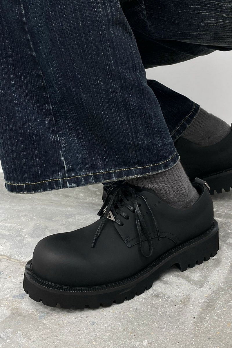 Leather Lug Sole Derby Shoes