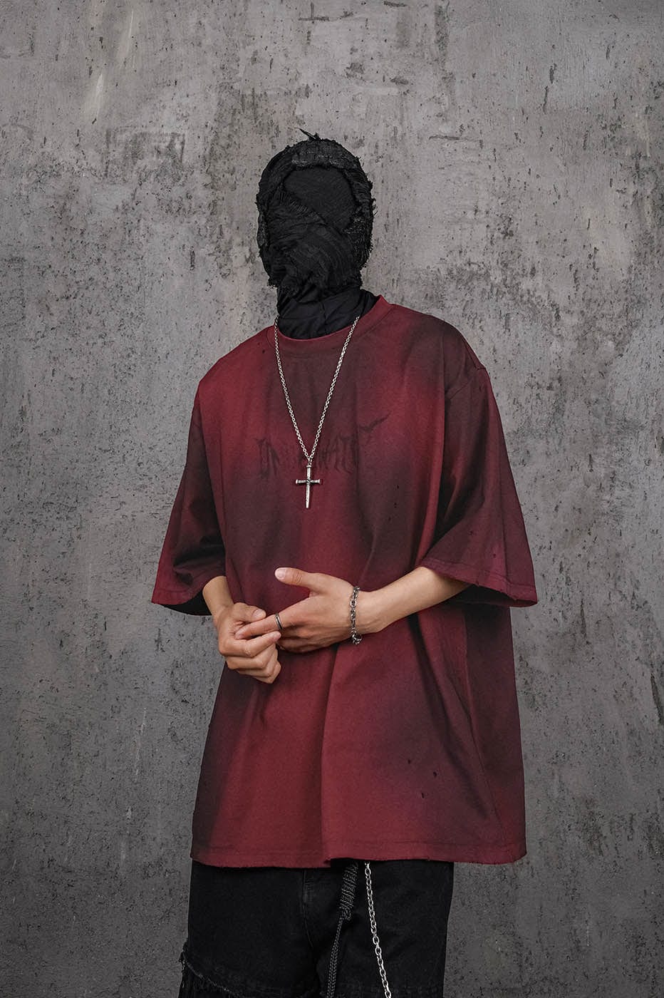 Tee de gran tamaño rojo lavado