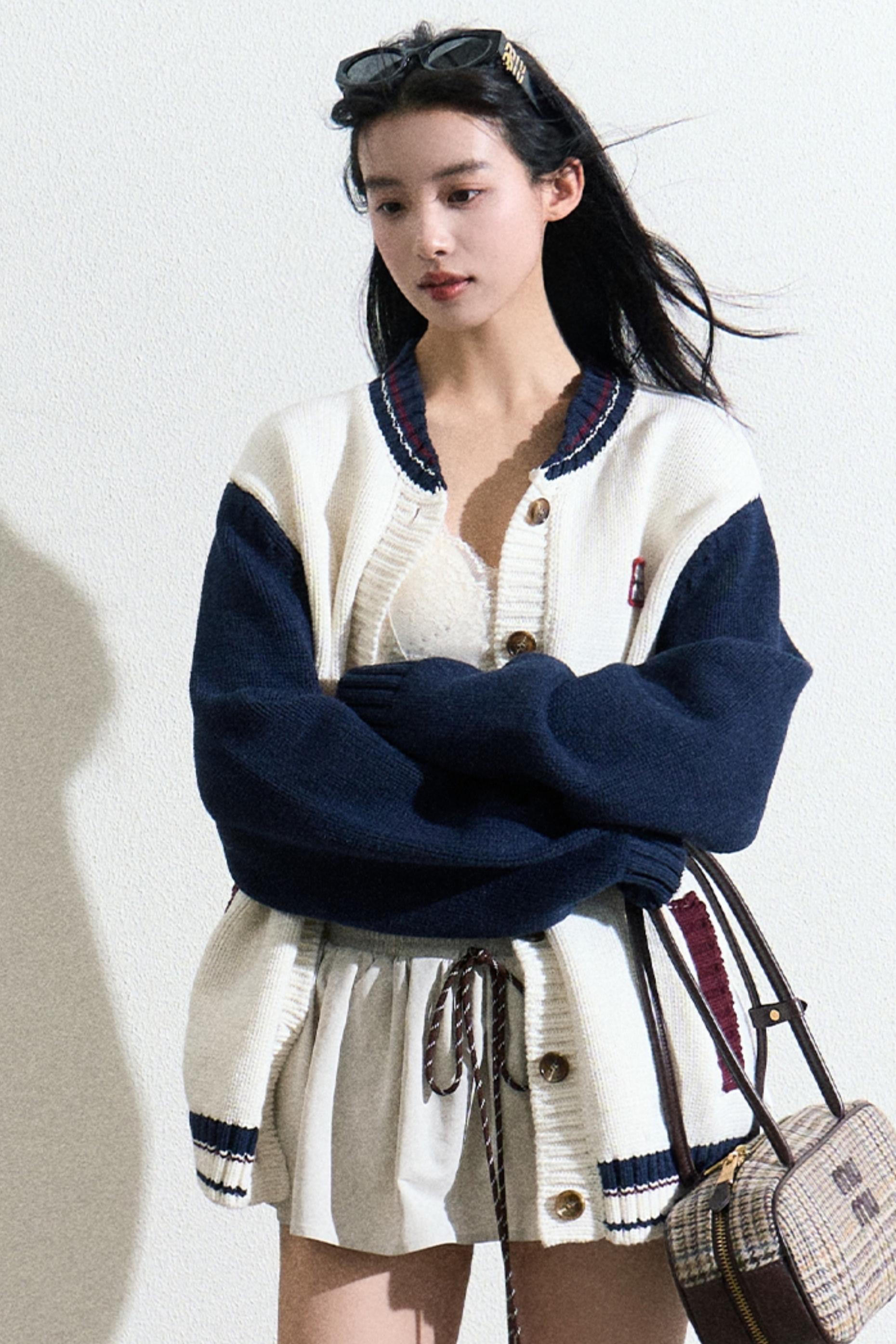 Varsity-Style Cardigan Jacket