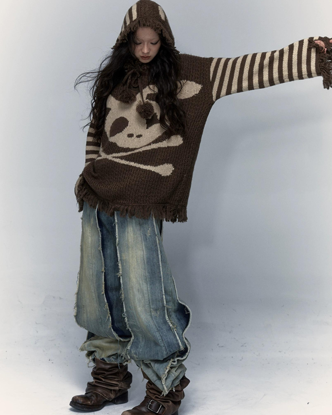 Skelettkaninchen -Strickpullover