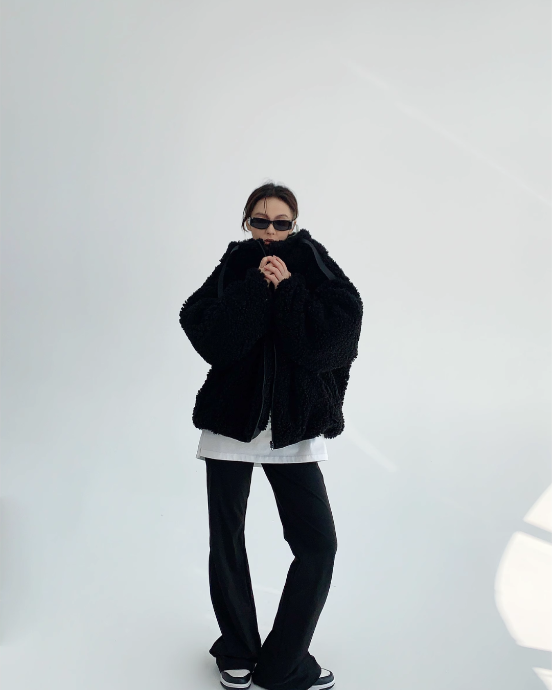 Midnight Plush Teddy Zip Hoodie