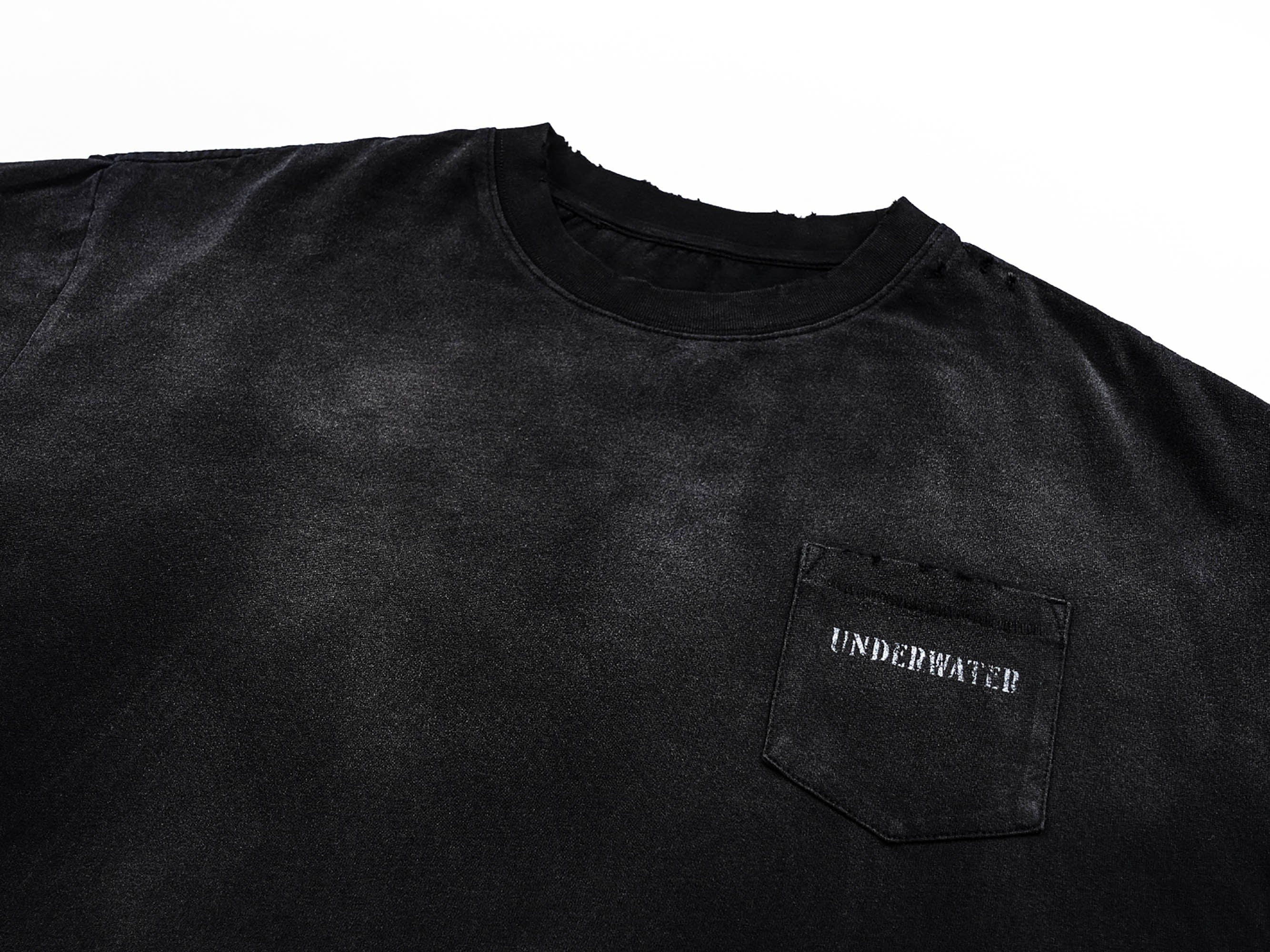 T-shirt de poche Black Techwear sous-marine