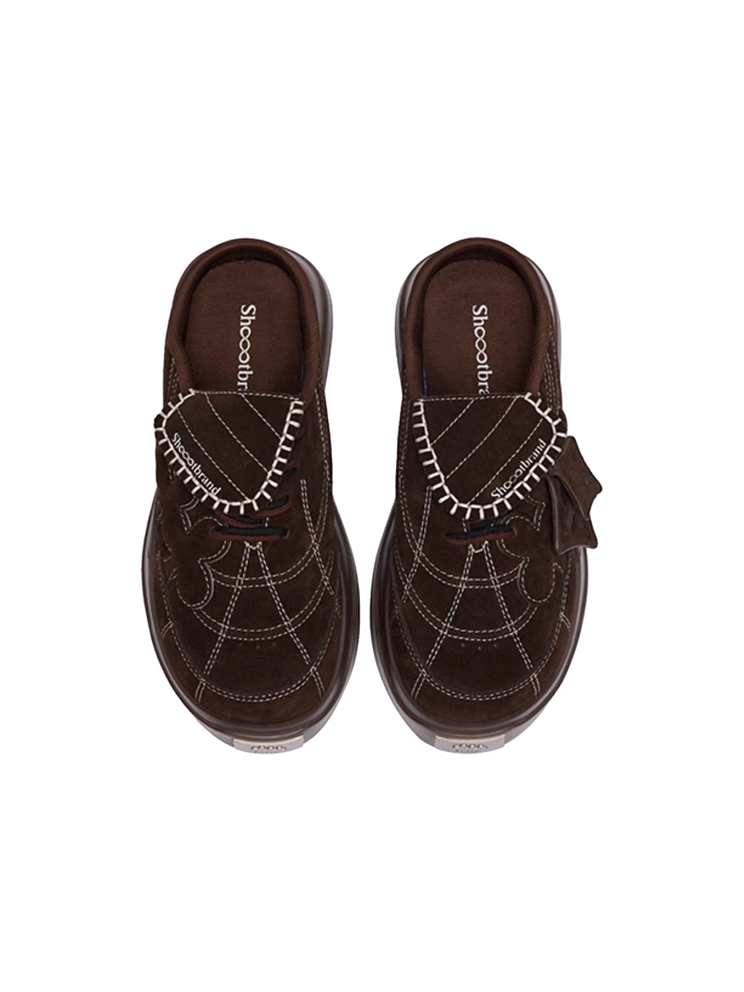 Contrast-Stitched Brown Platform Mules - view 6