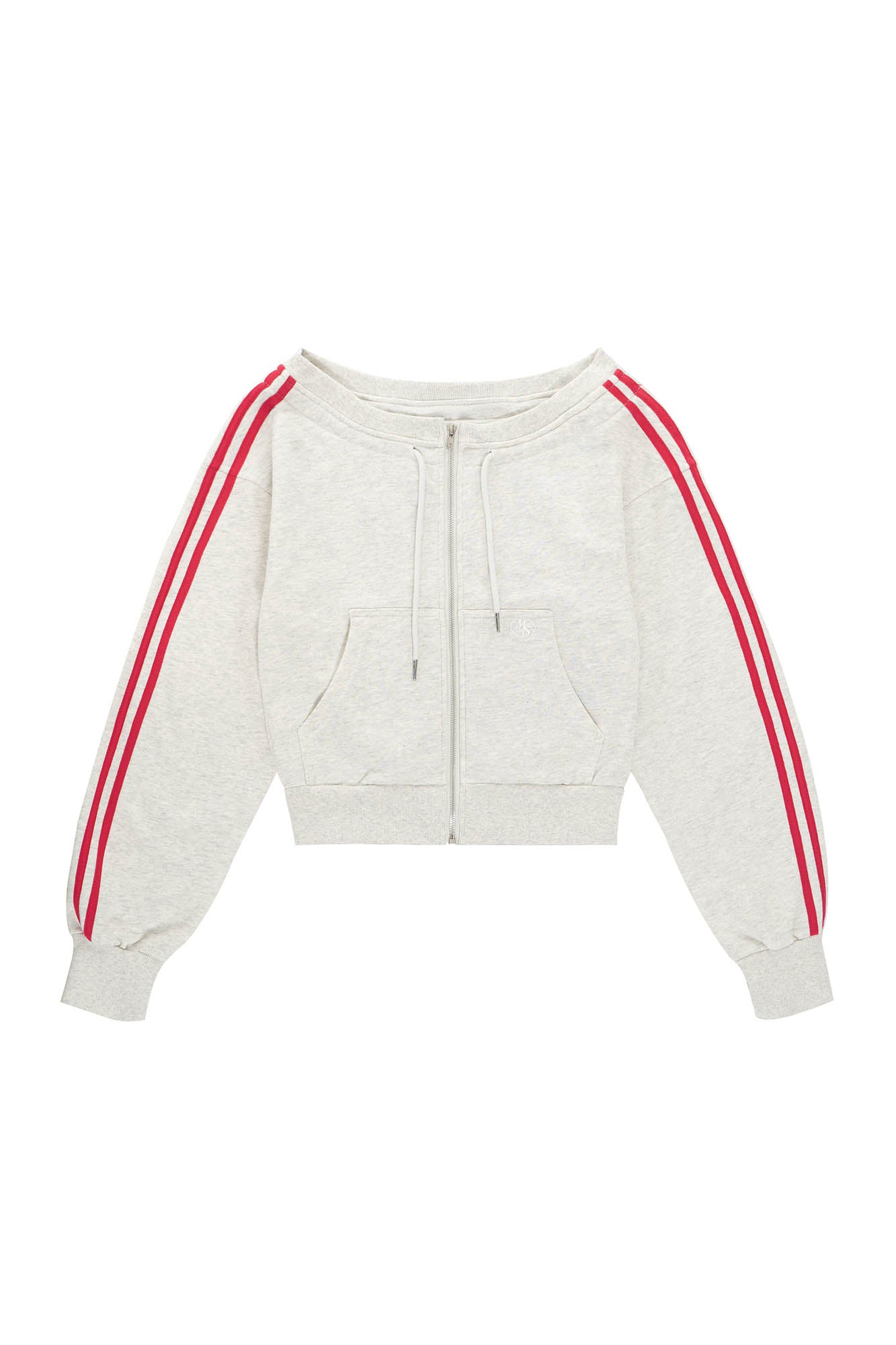 Retro Striped Sleeve Zip Sweatshirt