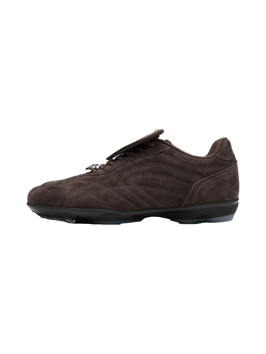 Foldover-Tongue Suede Low-Profile Lace-Up Trainers - view 9