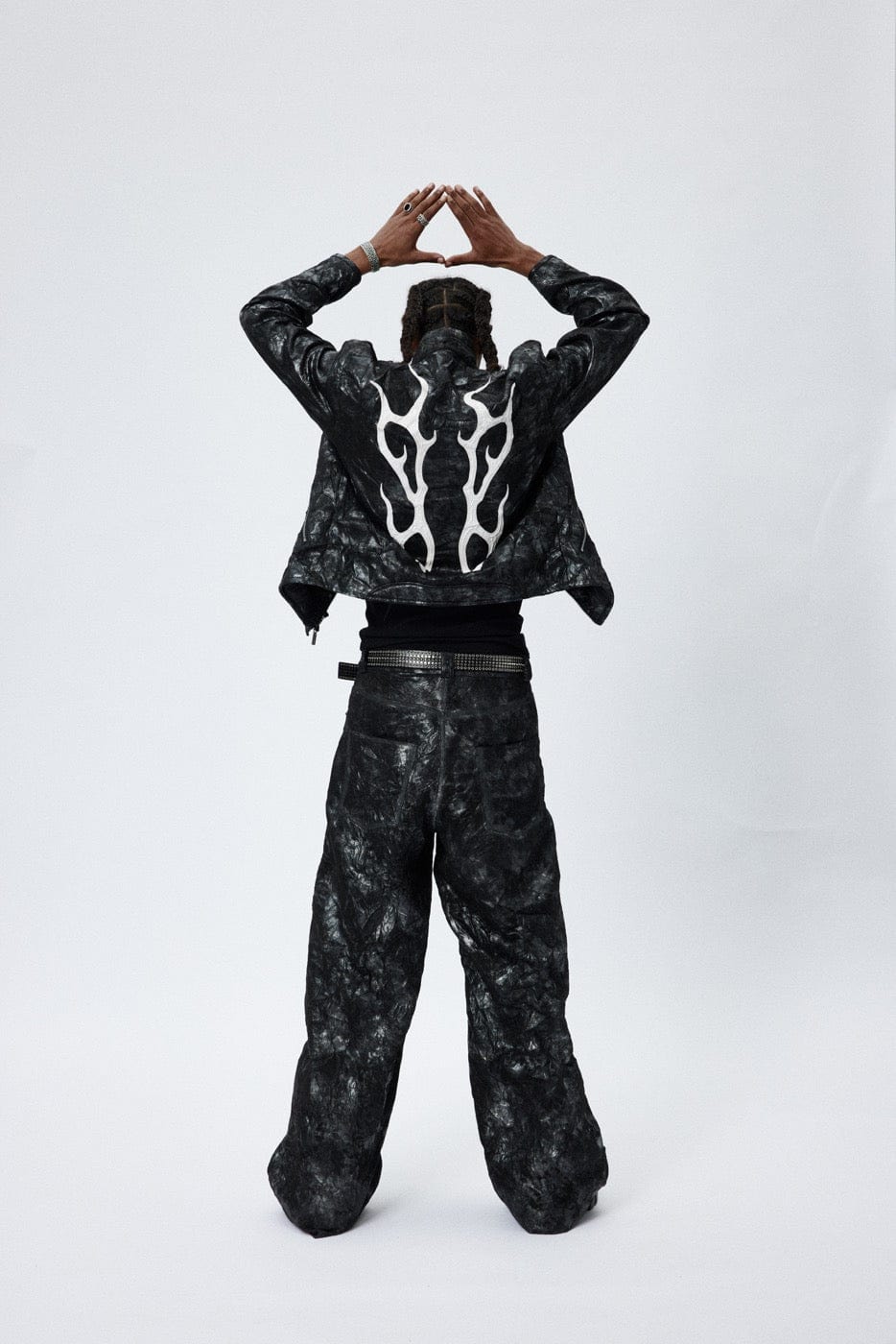 Pantalones de piernas anchas de tinte oscuro