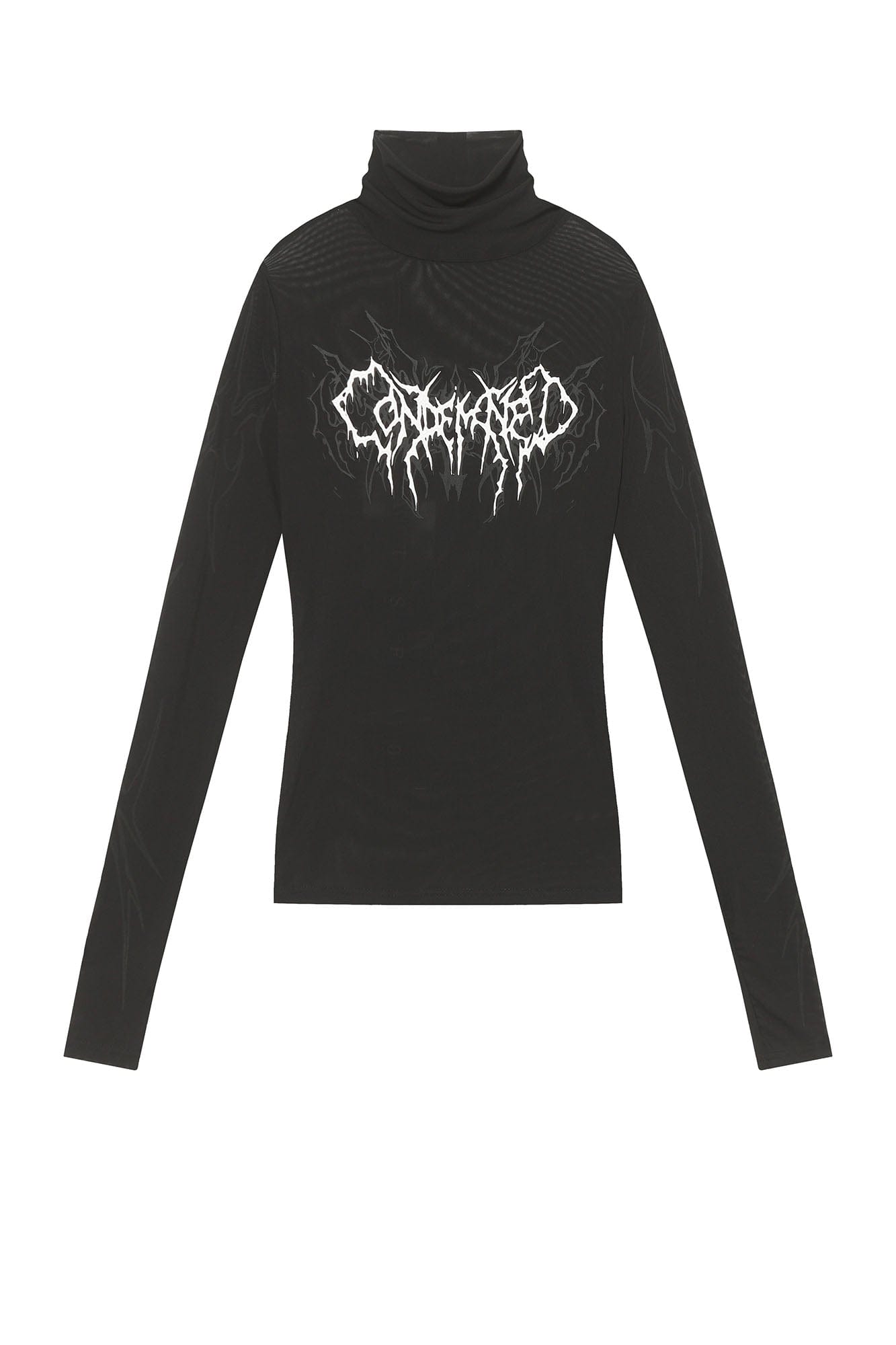 Abstract Gothic Sheer Mesh Graphic Top