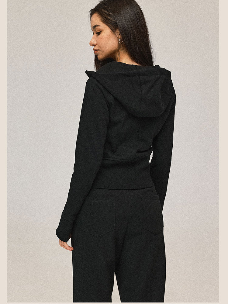 Cardigan sweat-shirt à capuchon