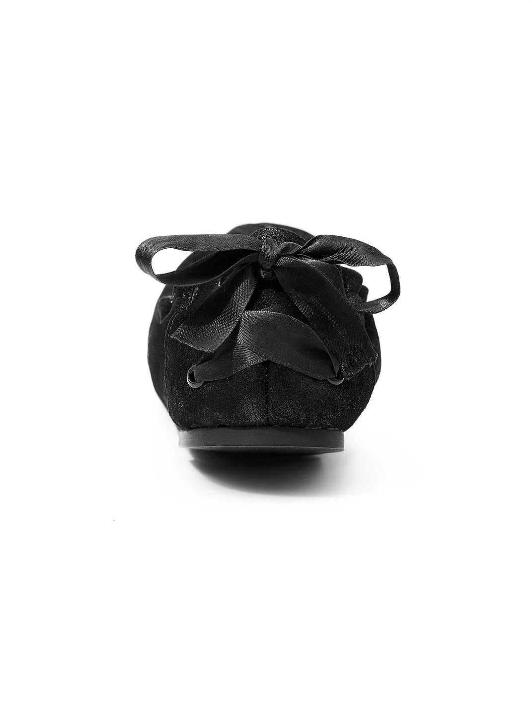 Swan-Lace Textured Lambskin Bow Ballet Flats - view 7