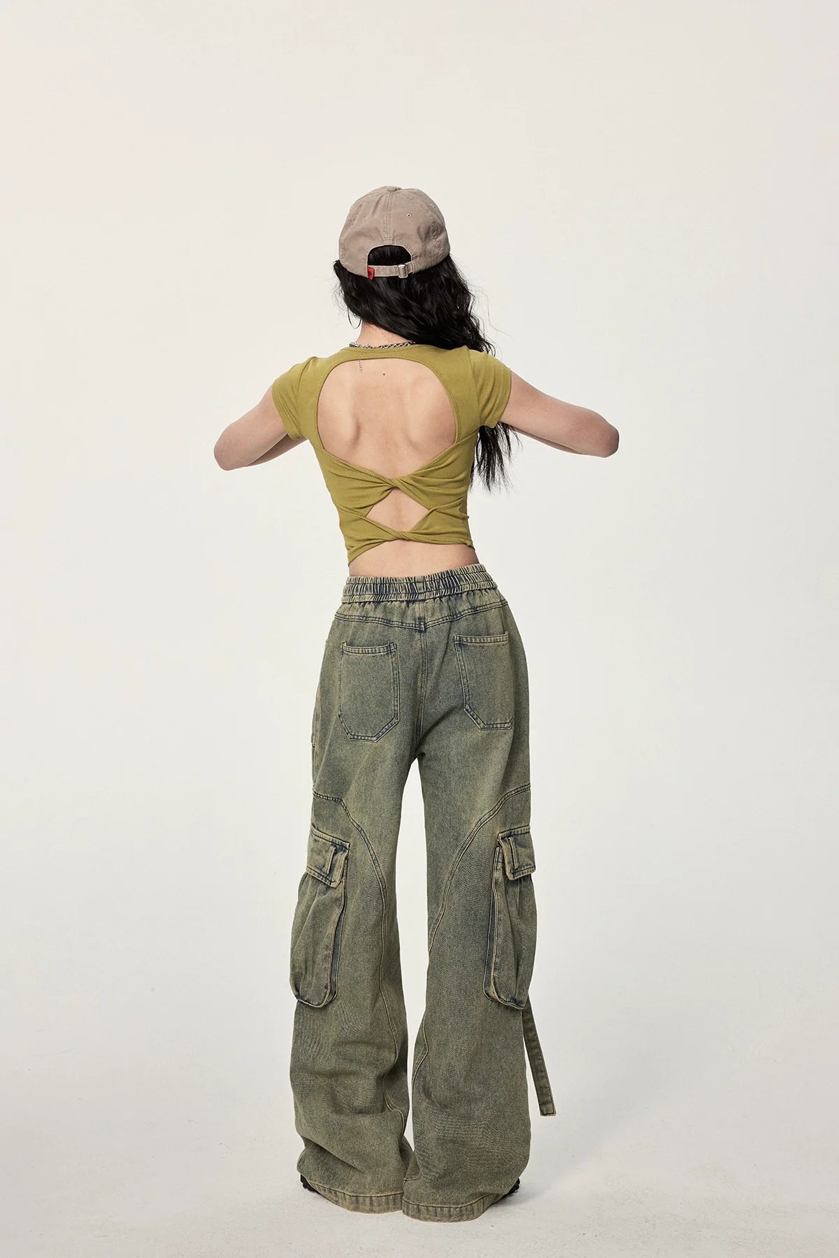 Twisted Open Back Crop Top