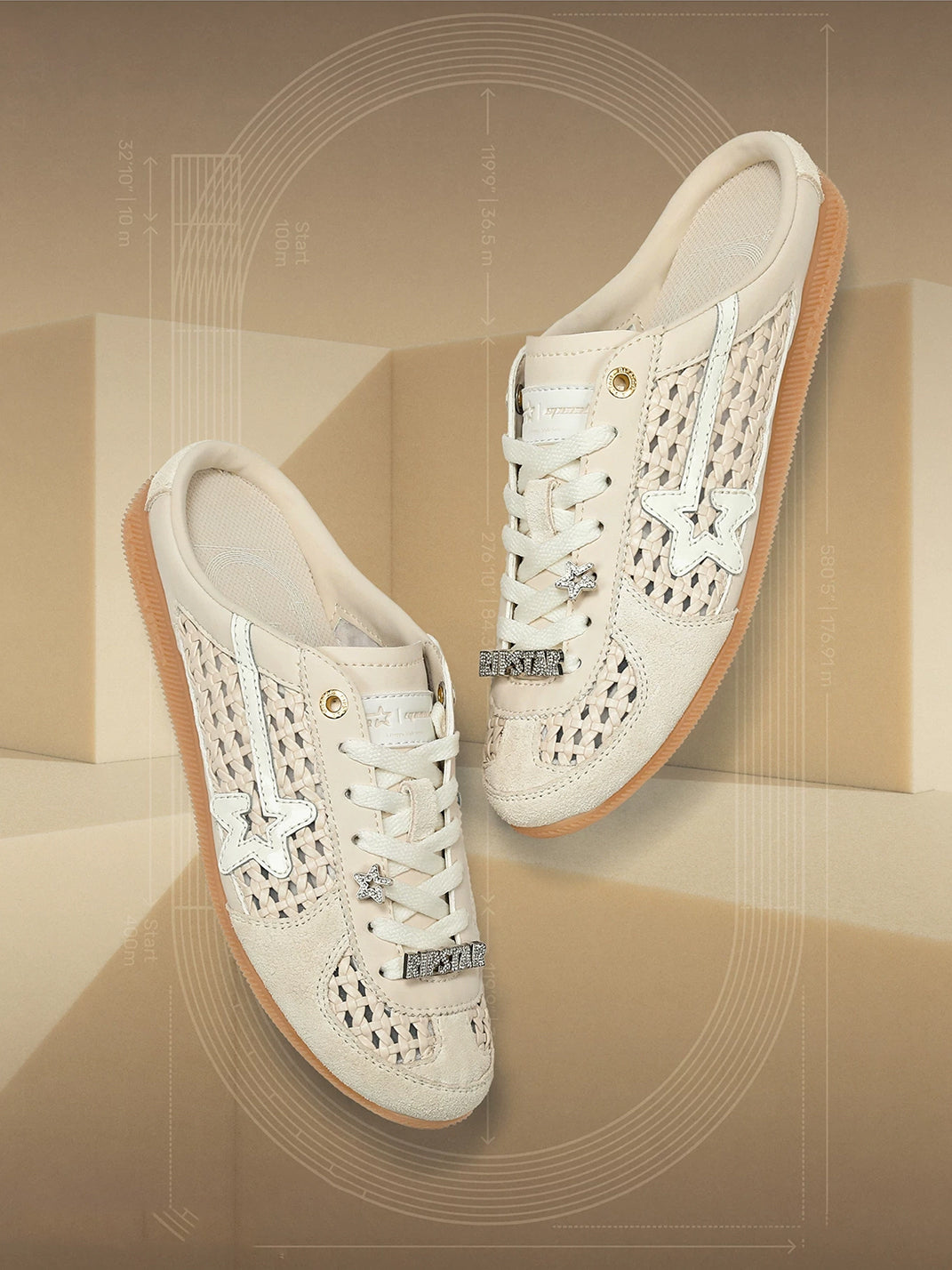 Star-Charm Lace-Up Sneaker Mules - view 2