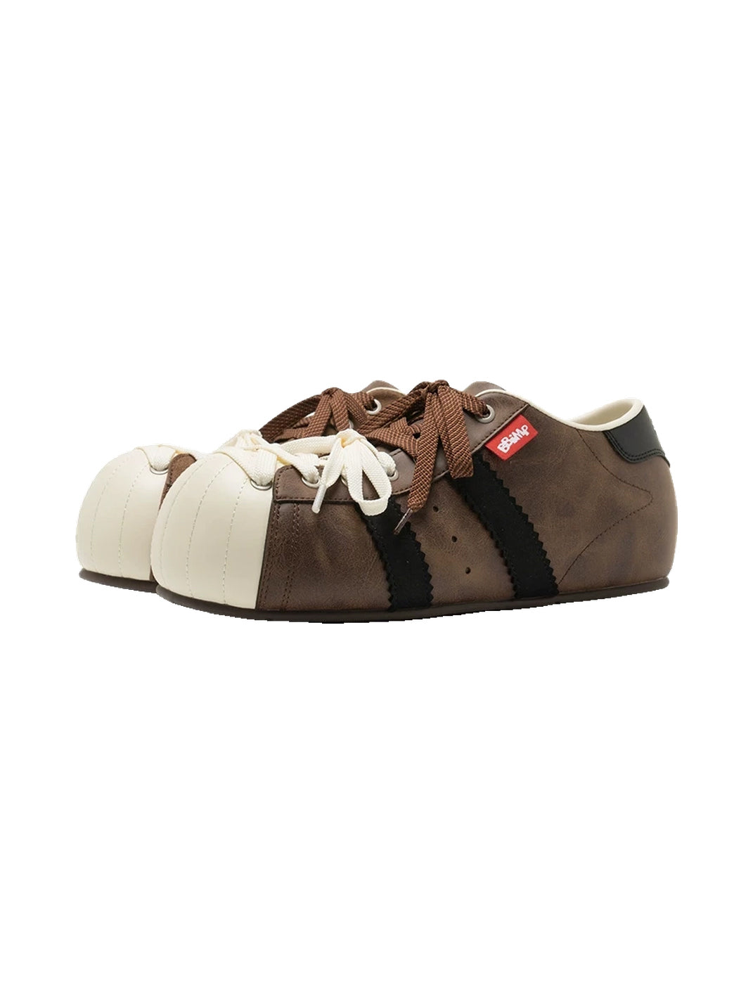 Brown Shell-Toe Low-Top Skate Sneakers - view 5
