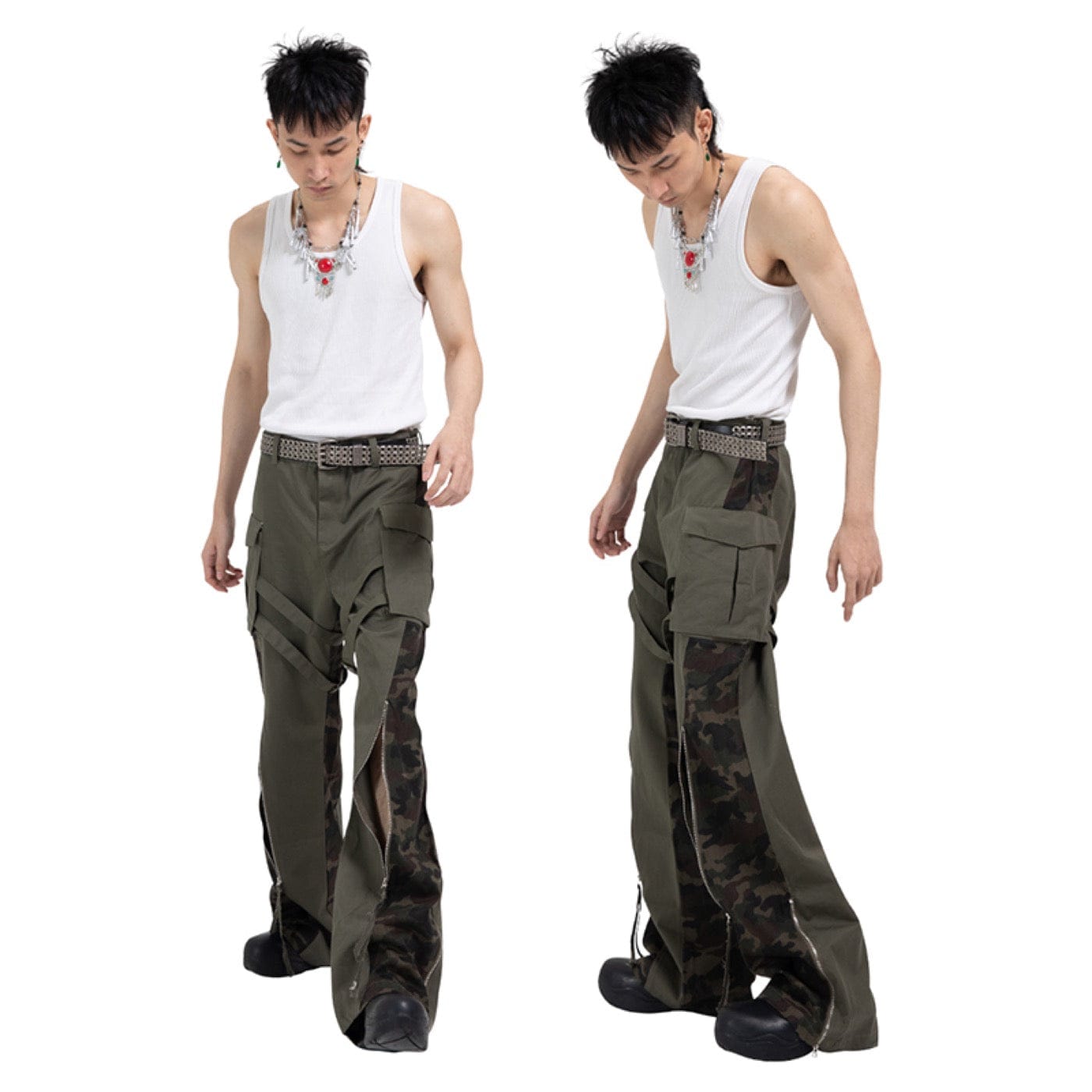 Pantalones de carga tácticos de camuflaje empalmado