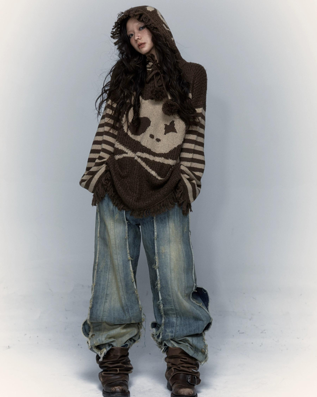 Skelettkaninchen -Strickpullover