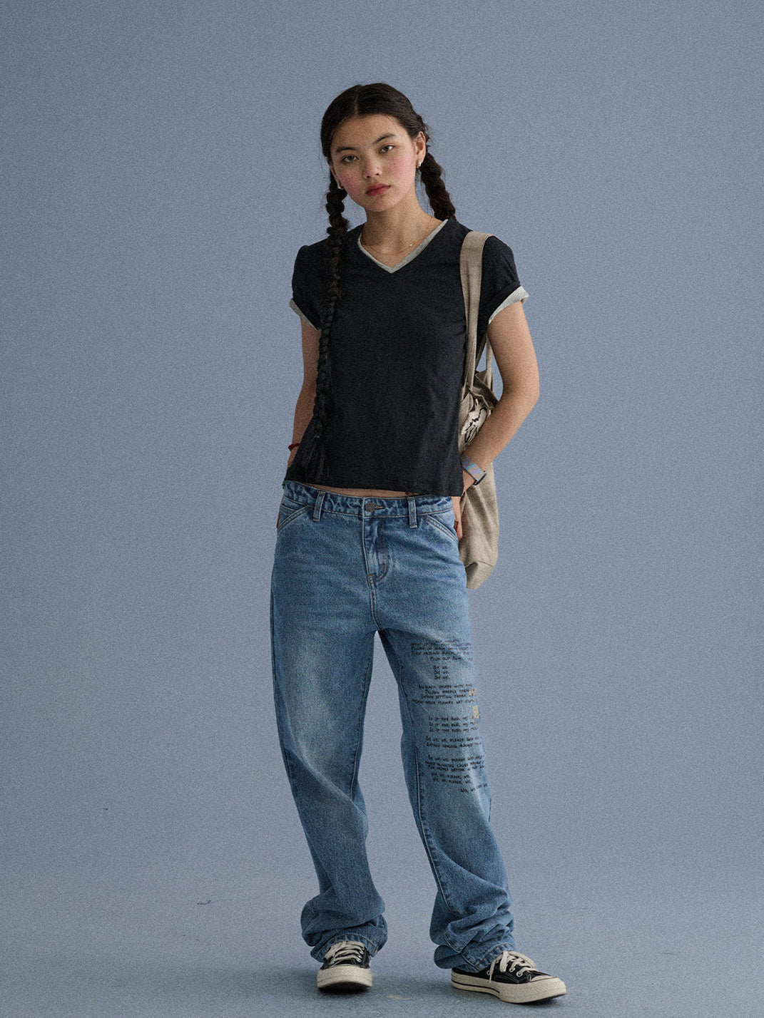 Shoulder-Fitted Cropped Basic Tee