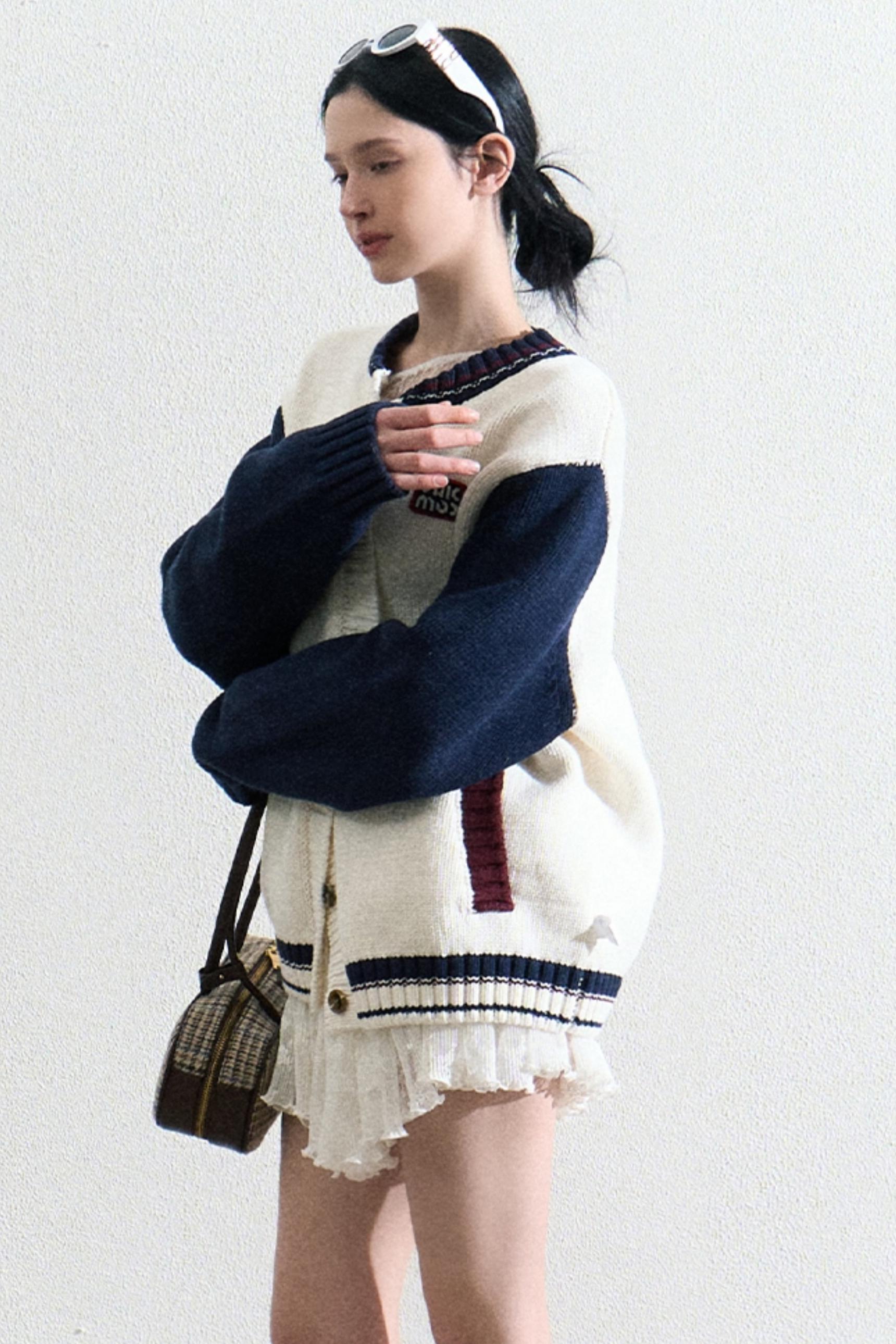 Varsity-Style Cardigan Jacket