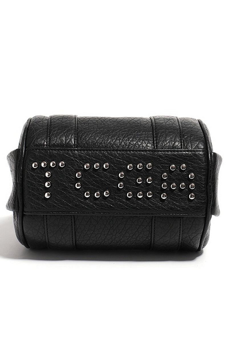 Black Mini Barrel Crossbody Bag