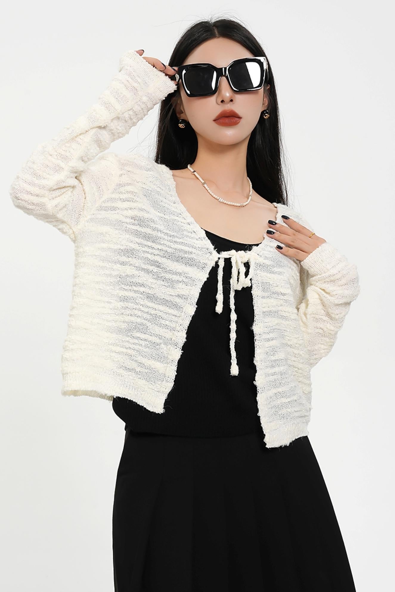 Gemütliches Kaufte -Strickjacken -Set - Textured Strick -Pullover Duo