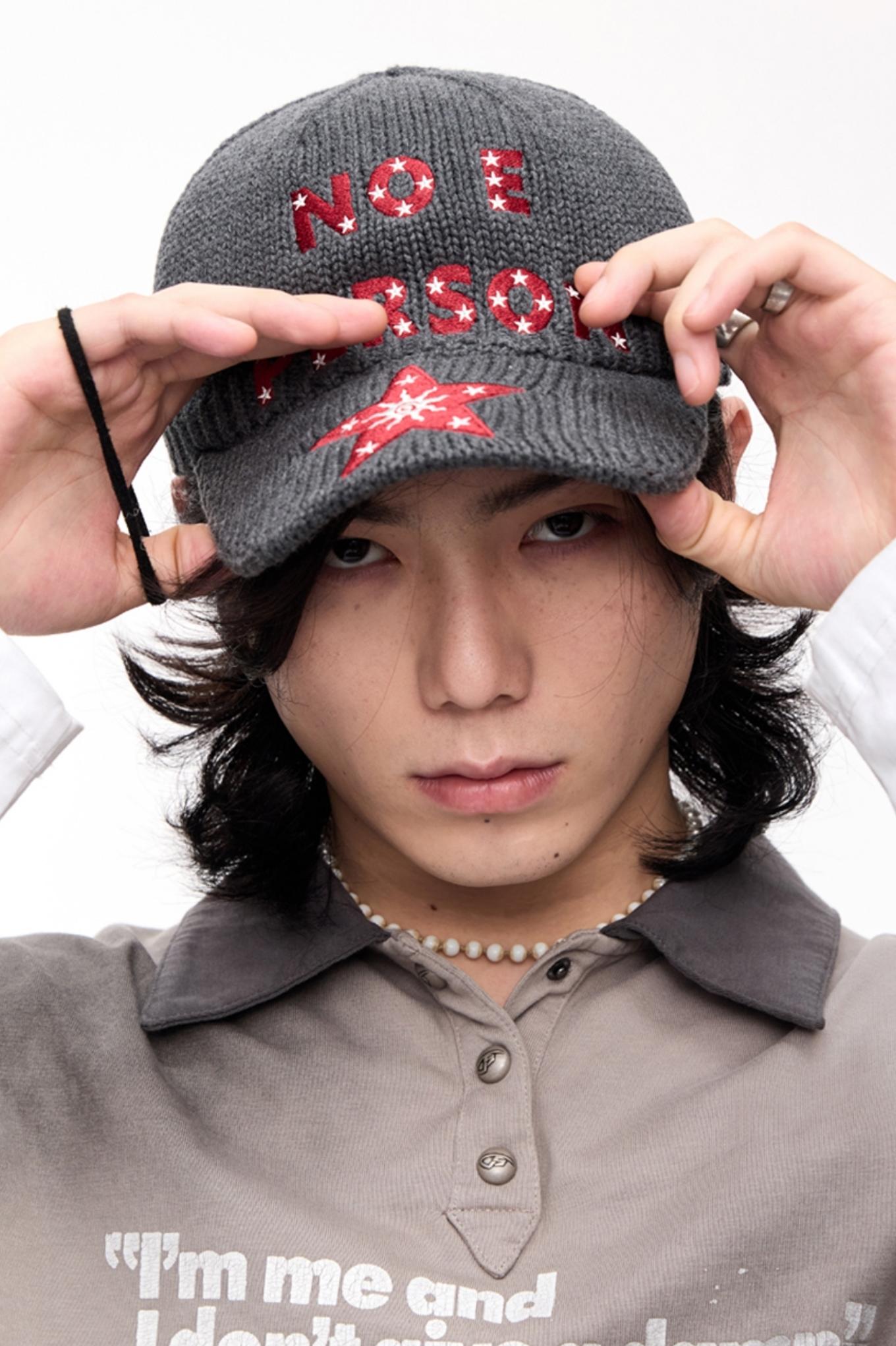 Men's Vintage Star Embroidered Wool Hat