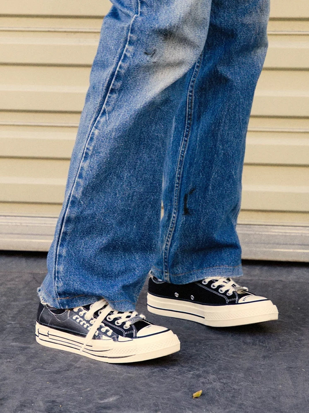Graphic-Detail Black Canvas Platform Sneakers - view 4