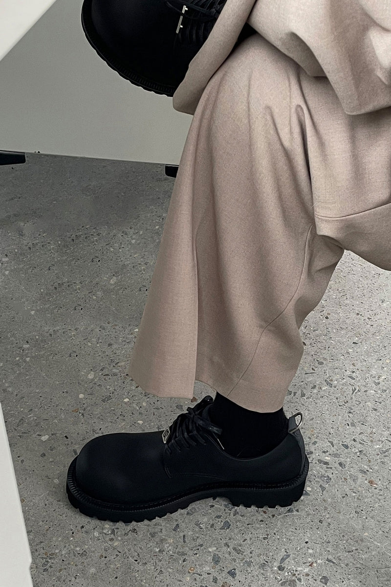 Leather Lug Sole Derby Shoes