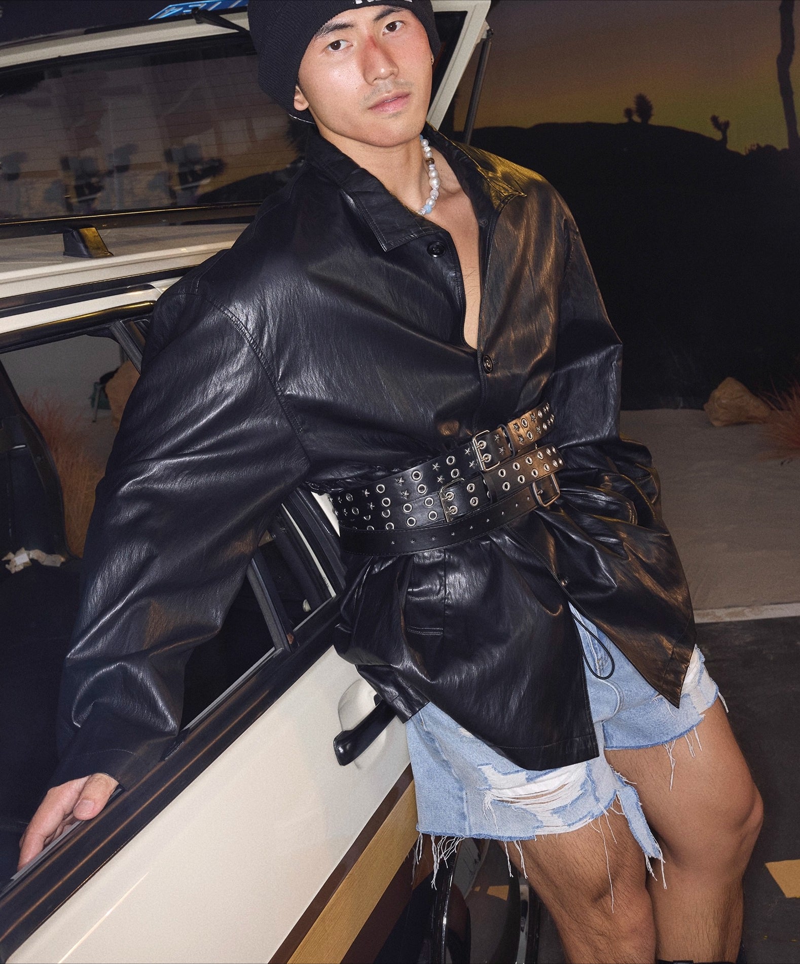 Button Up Drawstring Shirt