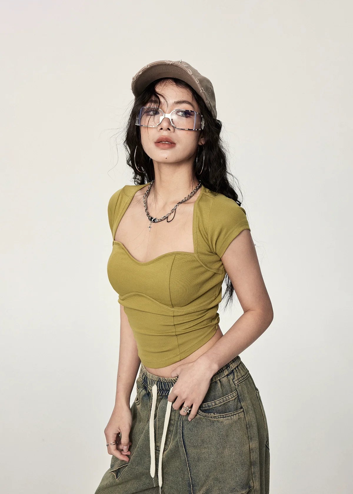 Twisted Open Back Crop Top