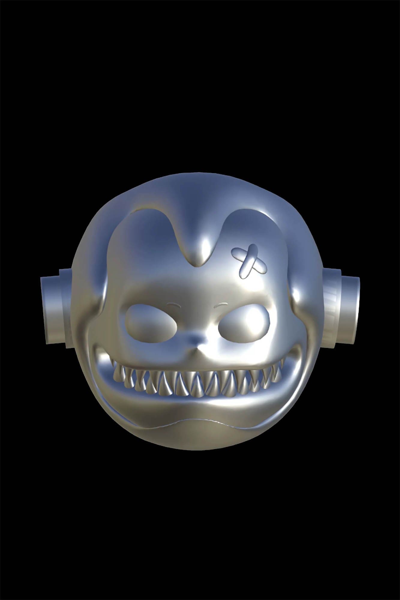 Silver Robot Skull Statement Rings