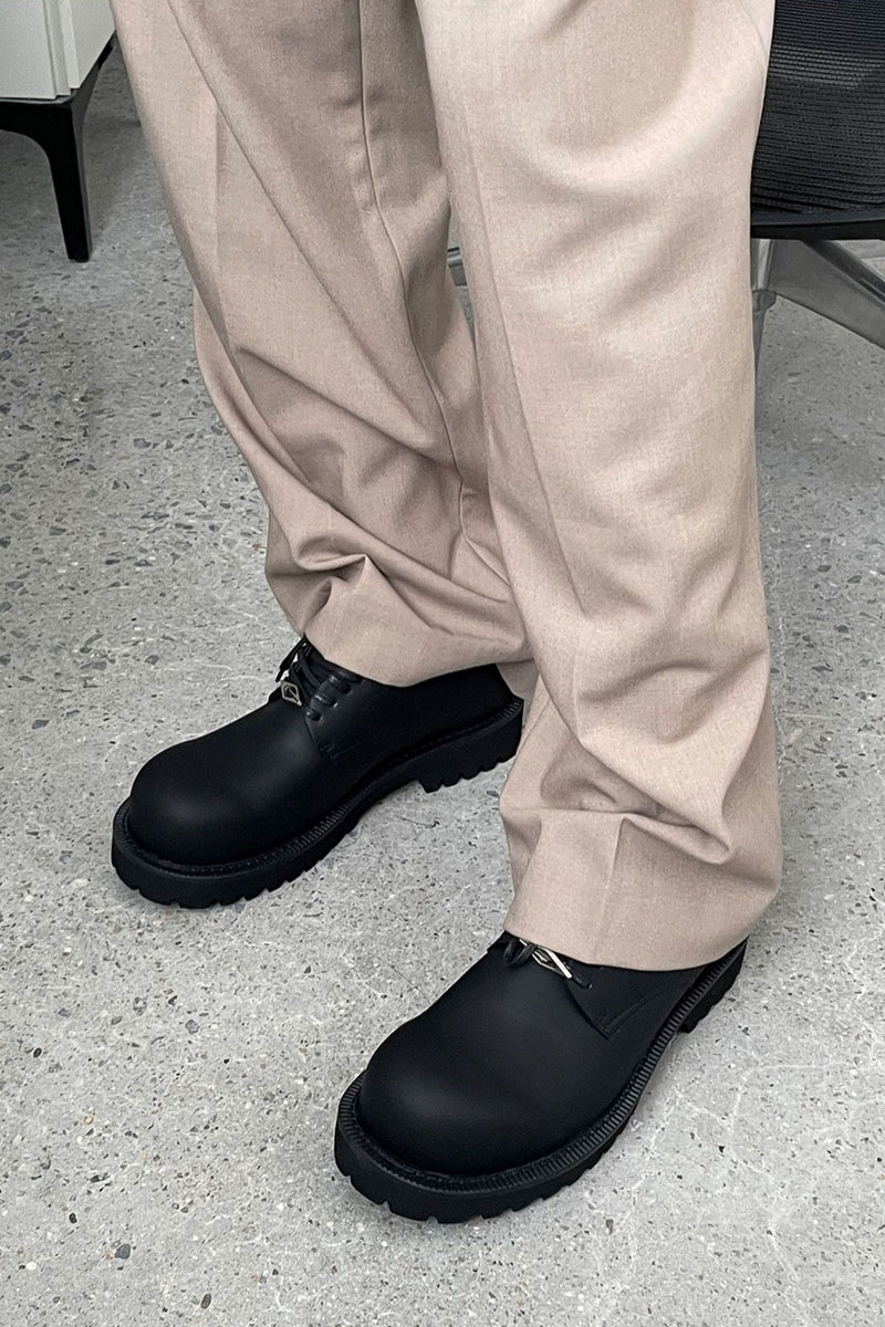 Leather Lug Sole Derby Shoes