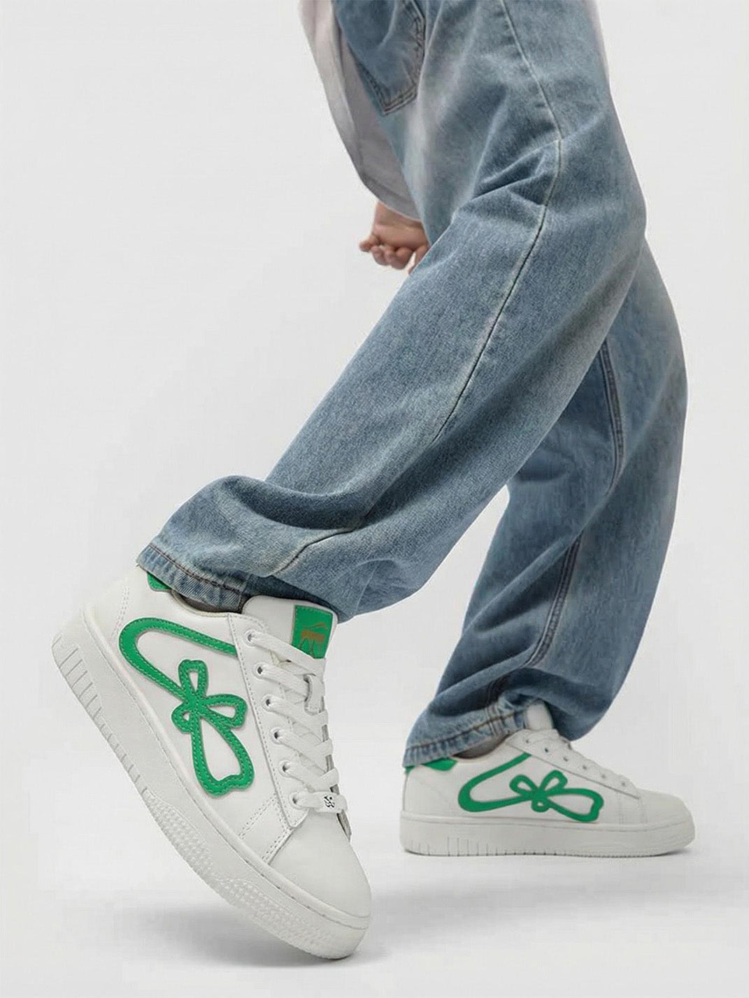 "lucky Four Leaf" Clover Design Platform Sneakers
