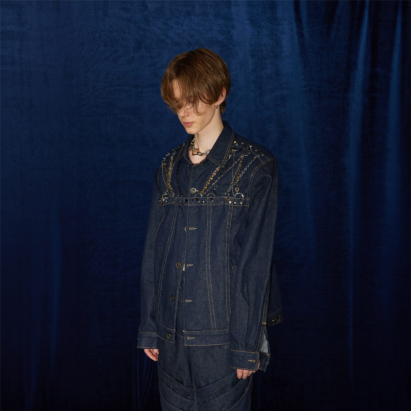 Veste en jean de harnais de chaîne