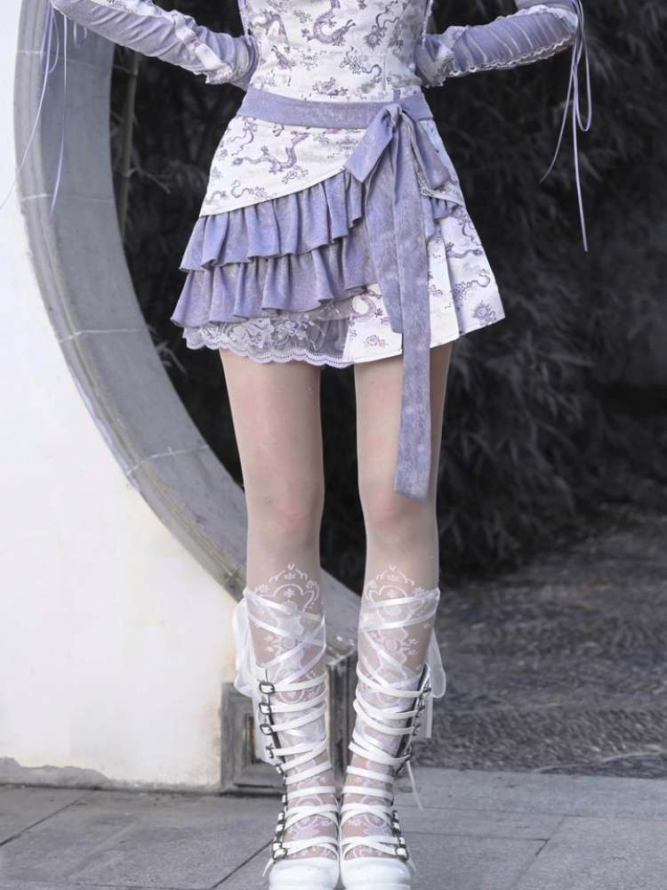 Falda de envoltura de volantes de dragón