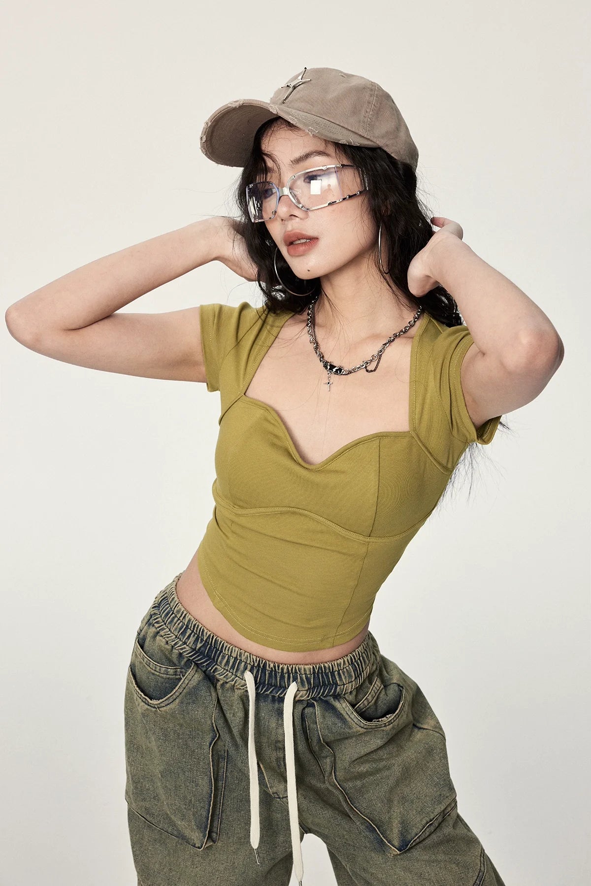 Twisted Open Back Crop Top