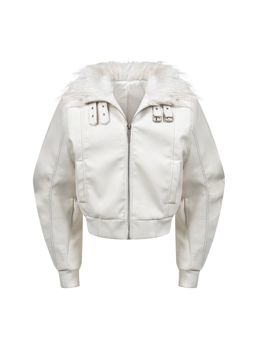 Buckled Fur Collar Bomber