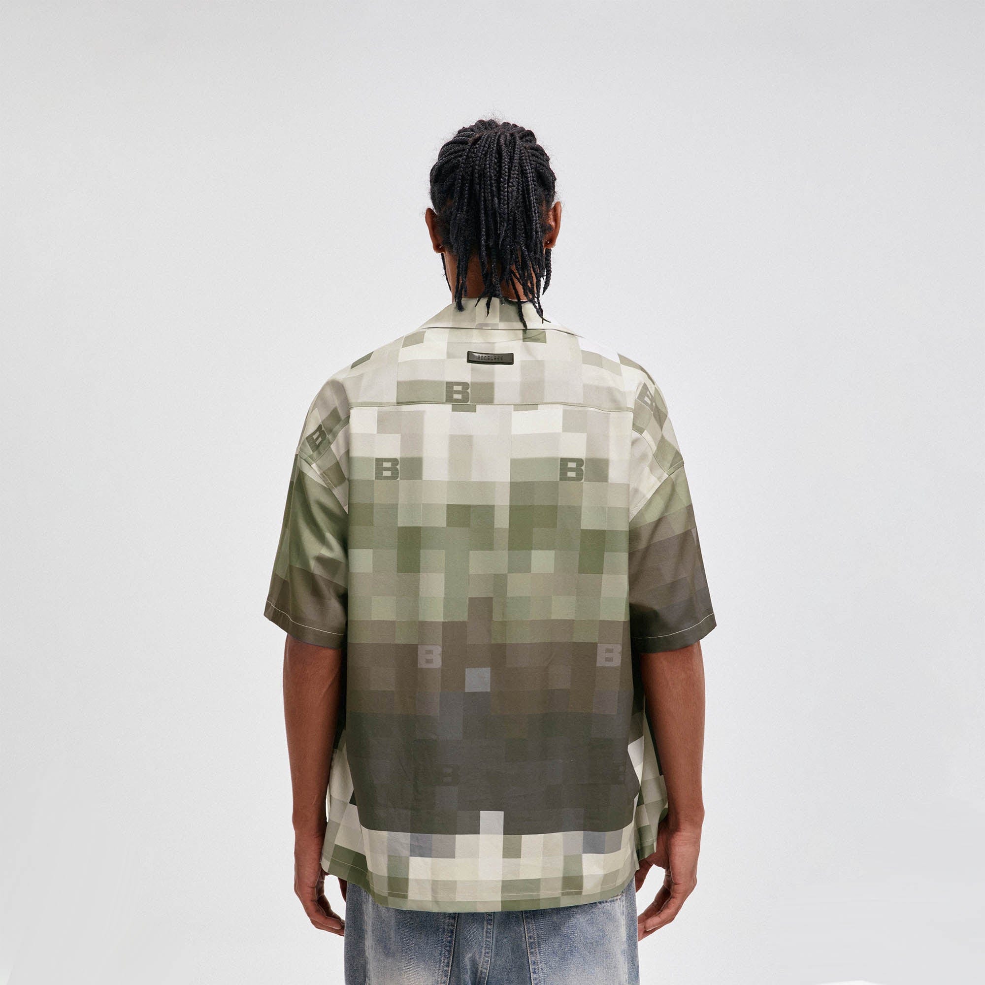 Chemise de camp à imprimé pixel