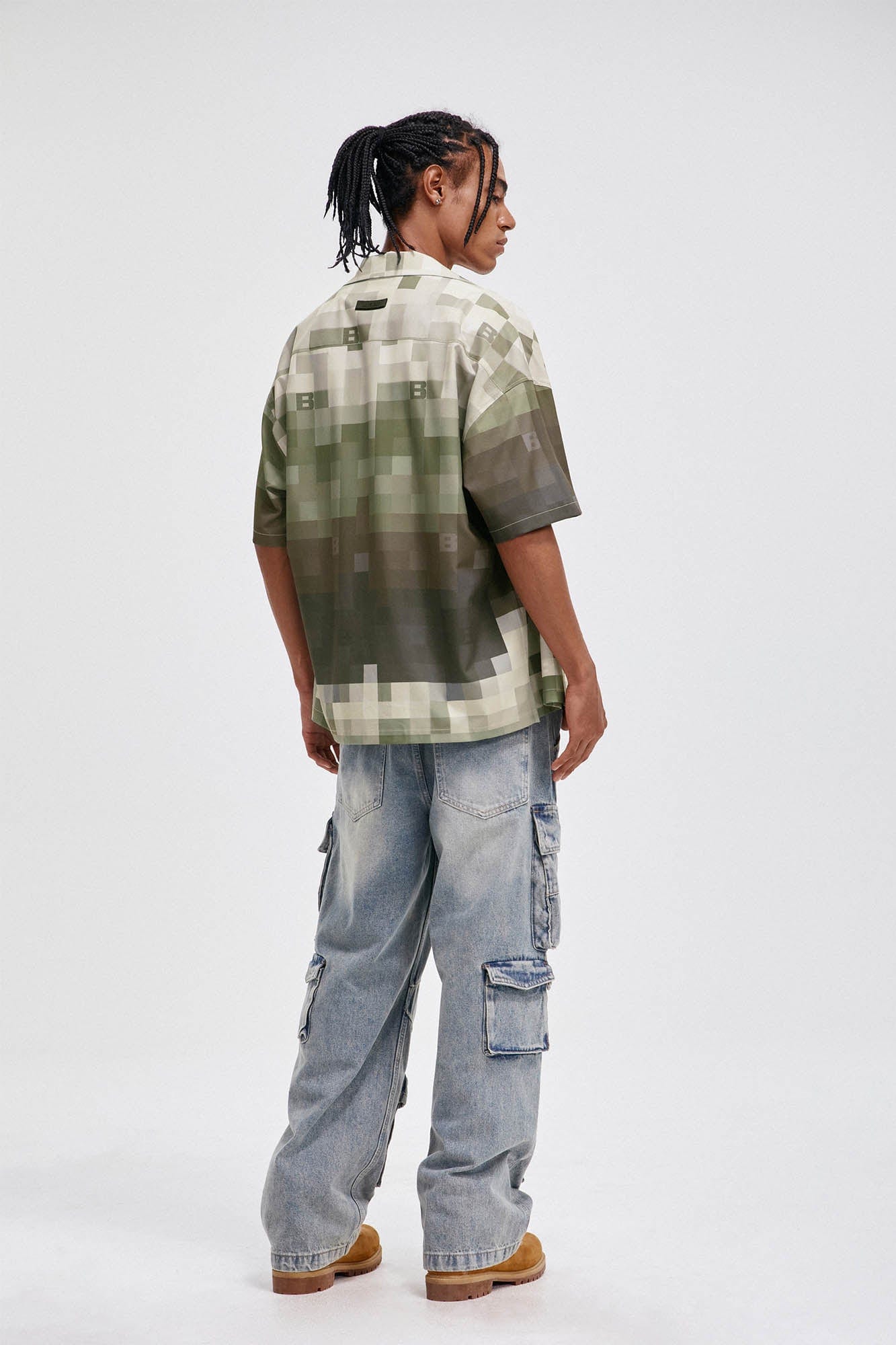 Chemise de camp à imprimé pixel