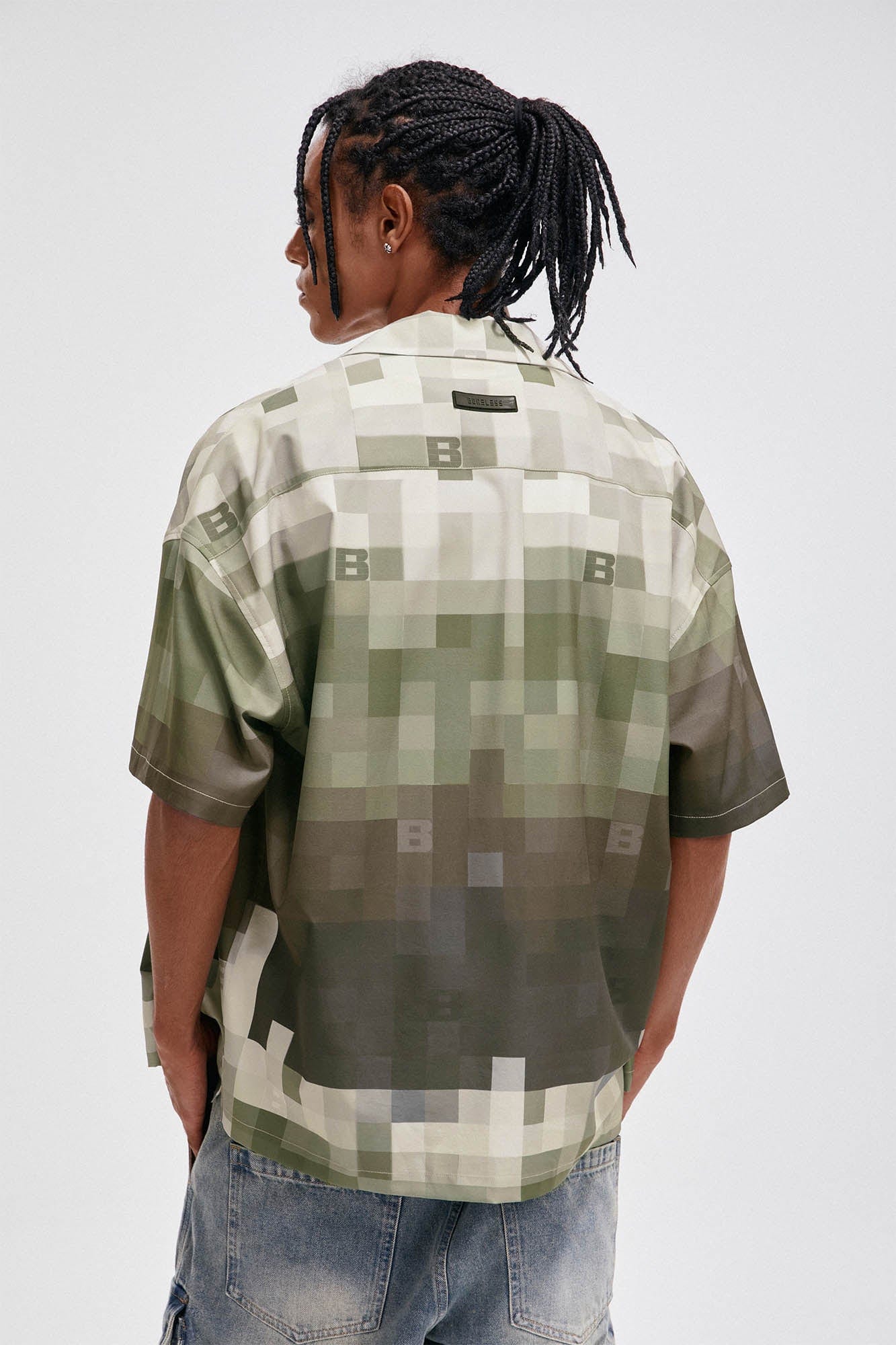 Chemise de camp à imprimé pixel