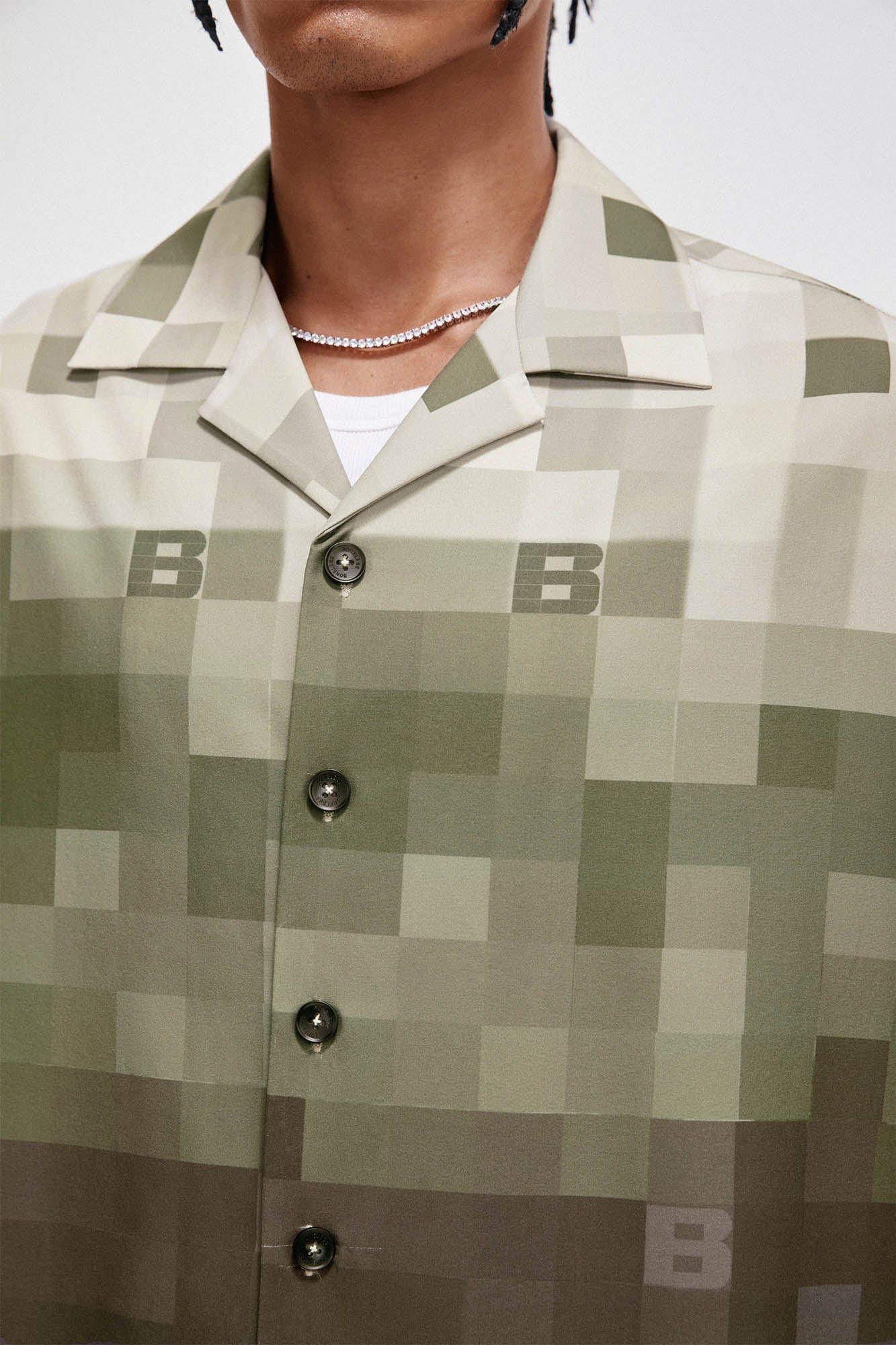 Chemise de camp à imprimé pixel